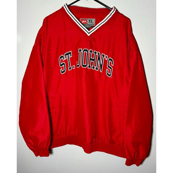 Vintage St. John’s Red Storm V-neck Windbreaker Pro Player Sz XL - Picture 2 of 8